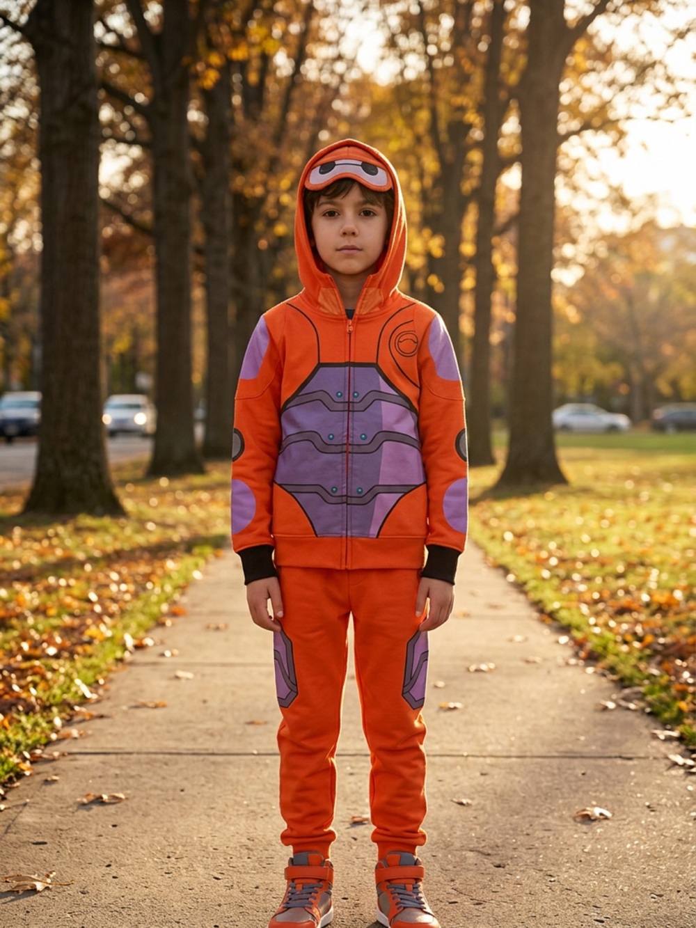 Big Hero 6 Hoodie Halloween Costume Baymax Play Time Eye Mask Big Boys M New